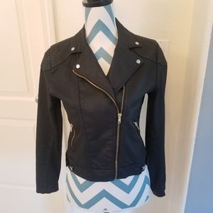 H&M Black Denim Moto Jacket